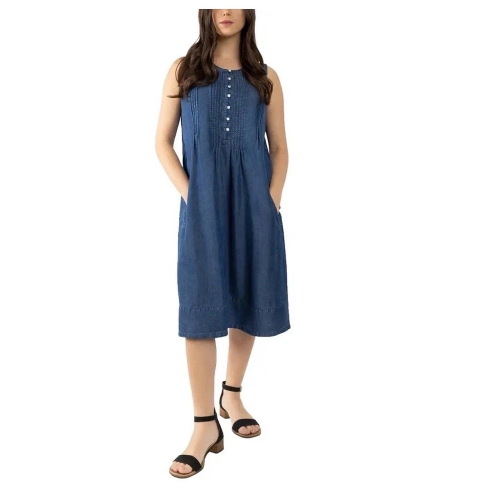 COLDWATER CREEK TENCEL DRESS, Dark Blue, Size XS